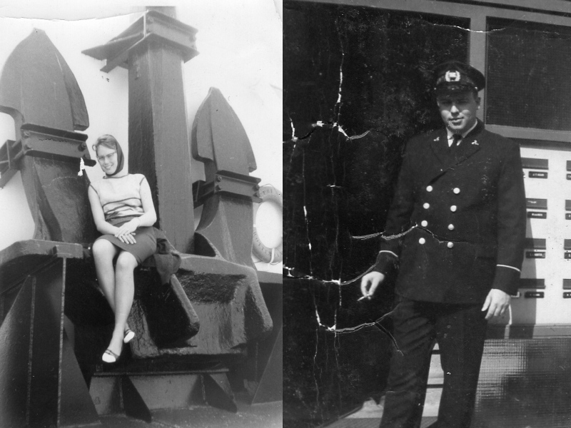 Mijn moeder in mijn geboortejaar 1965.<br>Mijn vader was een echte zeeman.